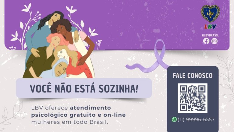 AGOSTO LILÁS: LBV REFORÇA APOIO ÀS MULHERES NA SUPERAÇÃO DA VIOLÊNCIA* 